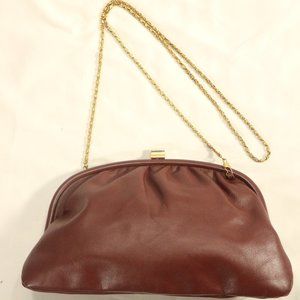 TJW by Mervyn's Genuine Leather Vintage Gold Chain Purse